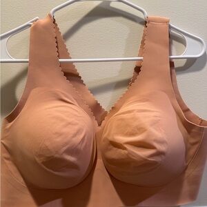 Elegant Peach Scalloped Bralette